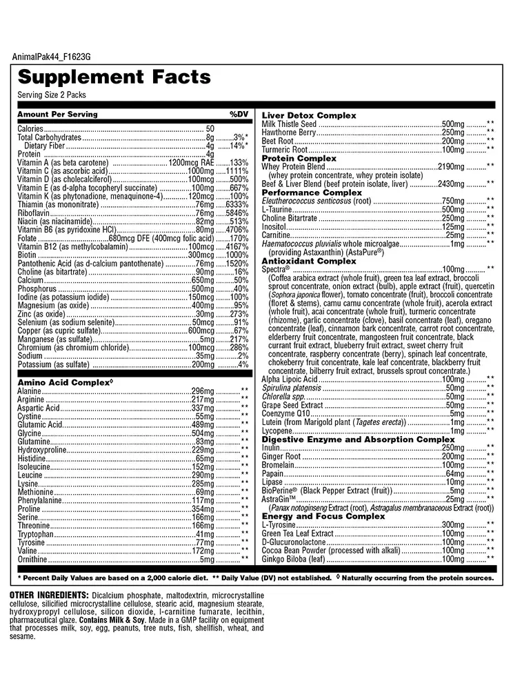 Animal, PAK Ultimate Foundation, Pill Pack, 44 Packs