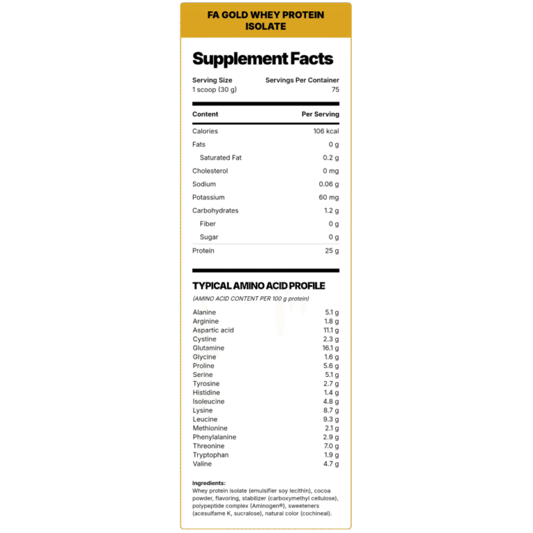 FA Nutrition, Whey Gold Iso, 2.27kg, 75 Servings