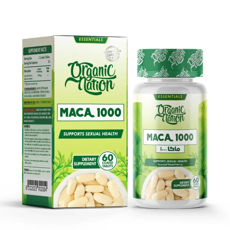 Organic Nation Maca 1000mg 60 Coated Tablets 30Serv