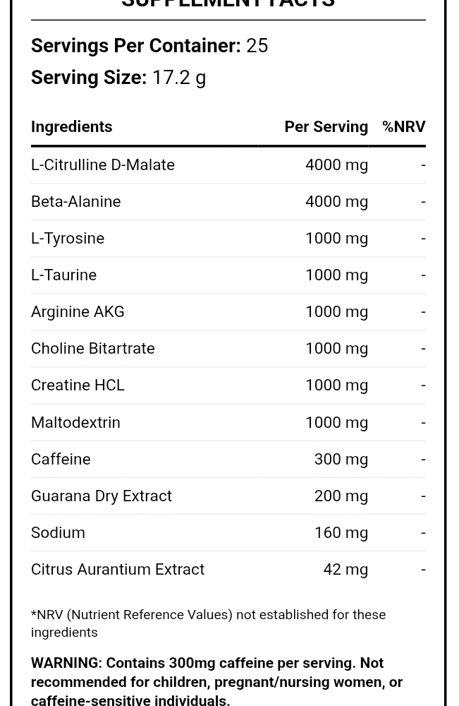 Marvelous Nutrition, Experiment Pre-Workout, 480g, 25 Servings