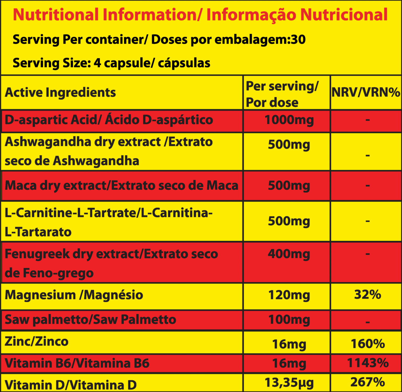 Marvelous Nutrition, Testoman, 120 Capsules, 30 servings