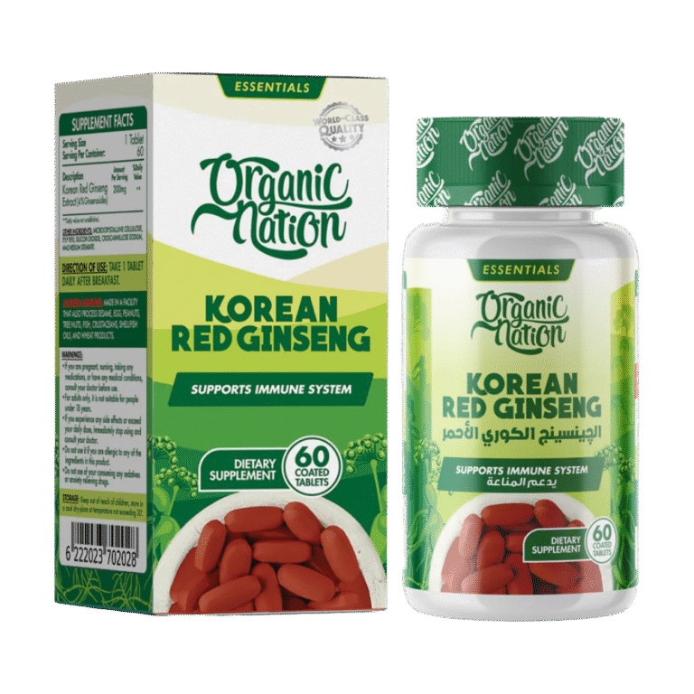 Organic Nation, Red korean ginseng, 60 Tablets, 60 Servings