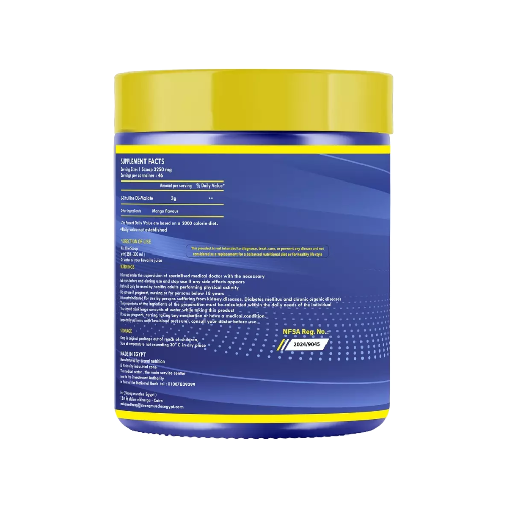 Strong Muscles, L-Citrulline DL- Malate, Mango, 150g, 46 servings
