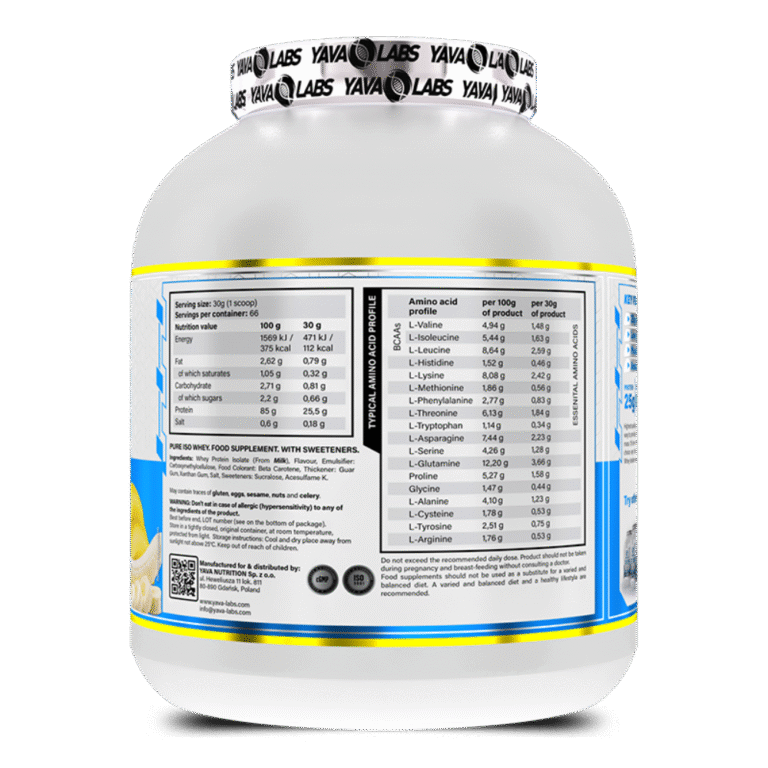 Yava Labs, Pure ISO Whey, 2KG, 66 Servings