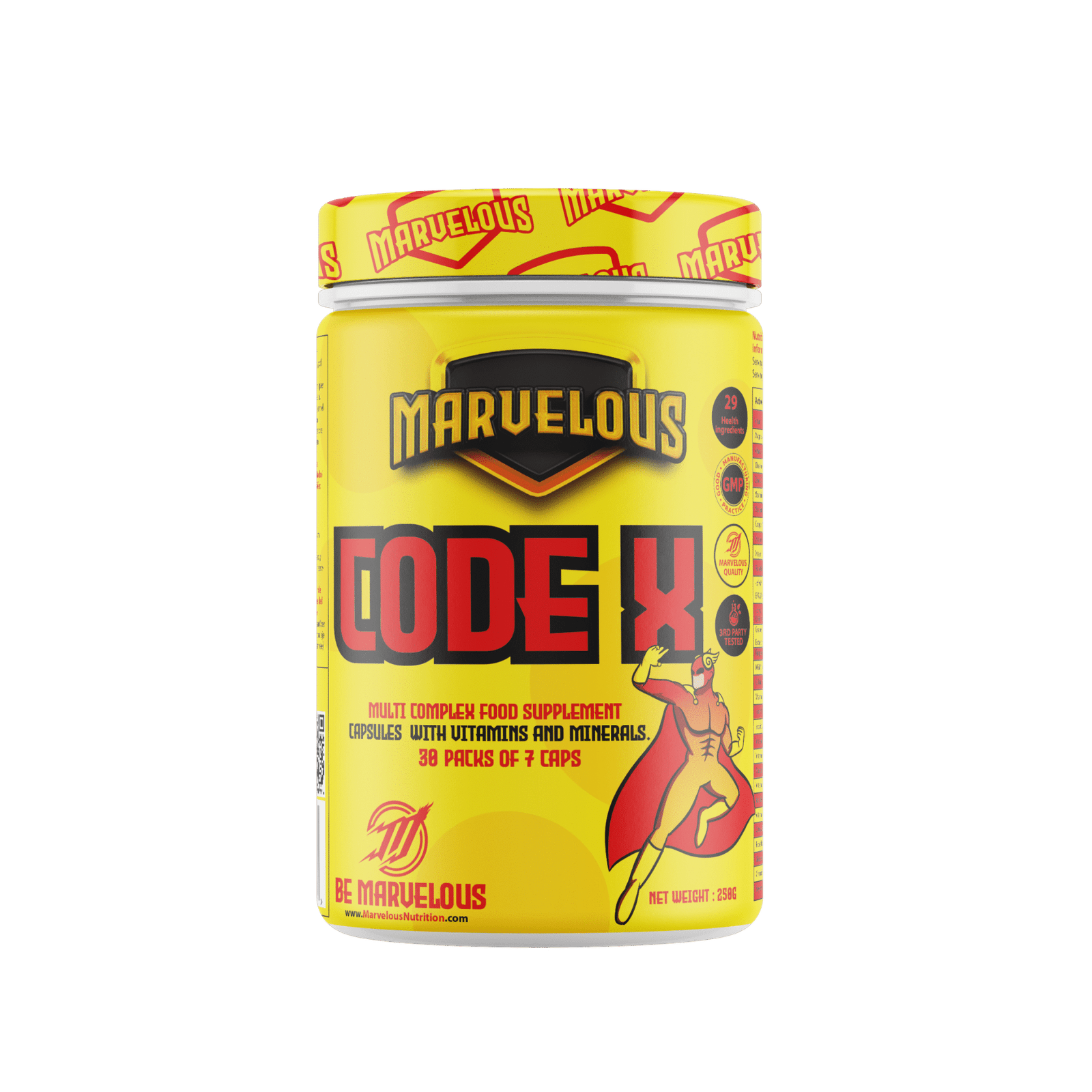 Marvelous Nutrition  Code X 30 packs of 7 caps
