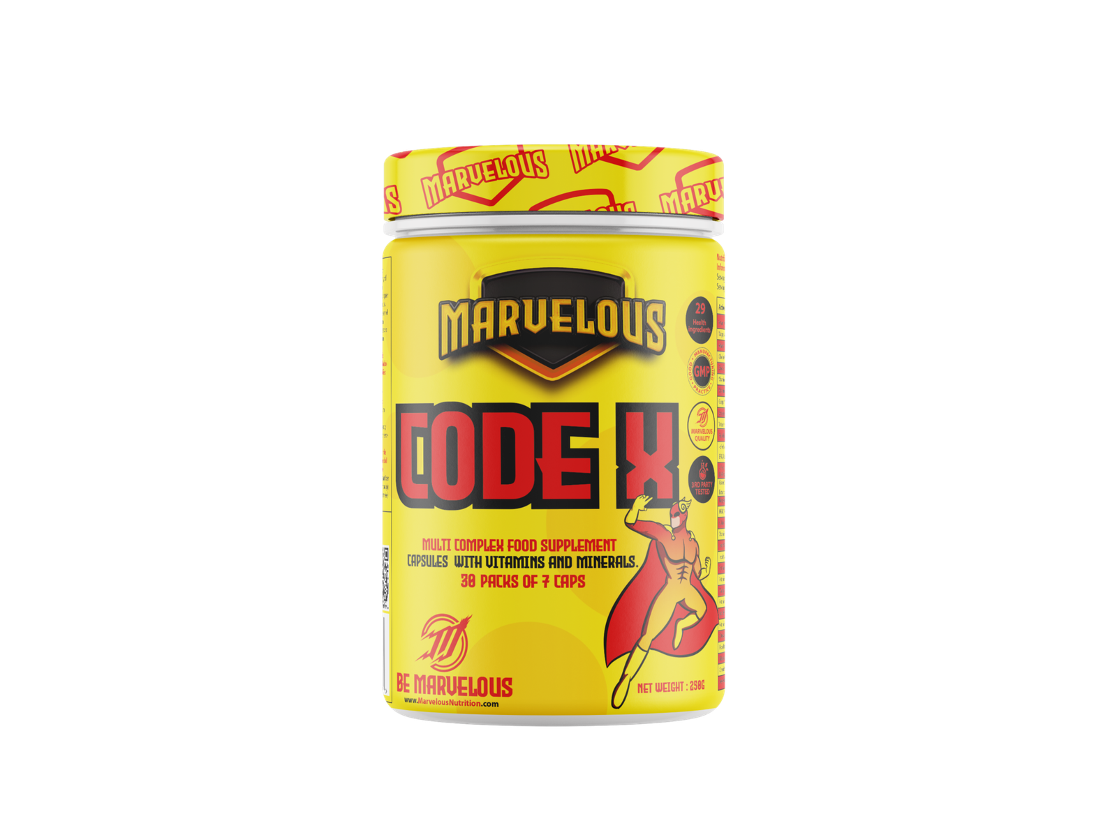 Marvelous Nutrition  Code X 30 packs of 7 caps