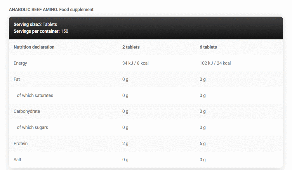 Kevin Levrone Anabolic Beef Amino 300Tab - 150Serv - Image 2