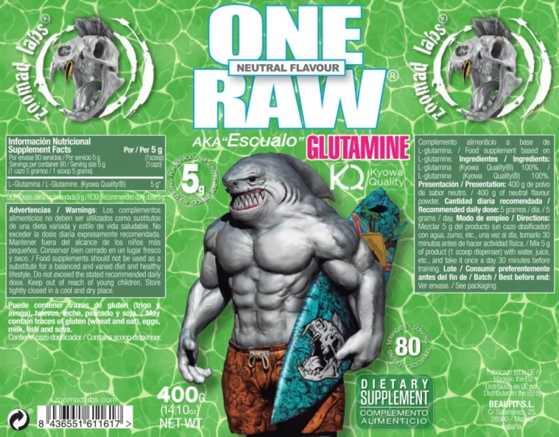 Zoomad Labs ONE RAW Glutamine 400 g 80 servings