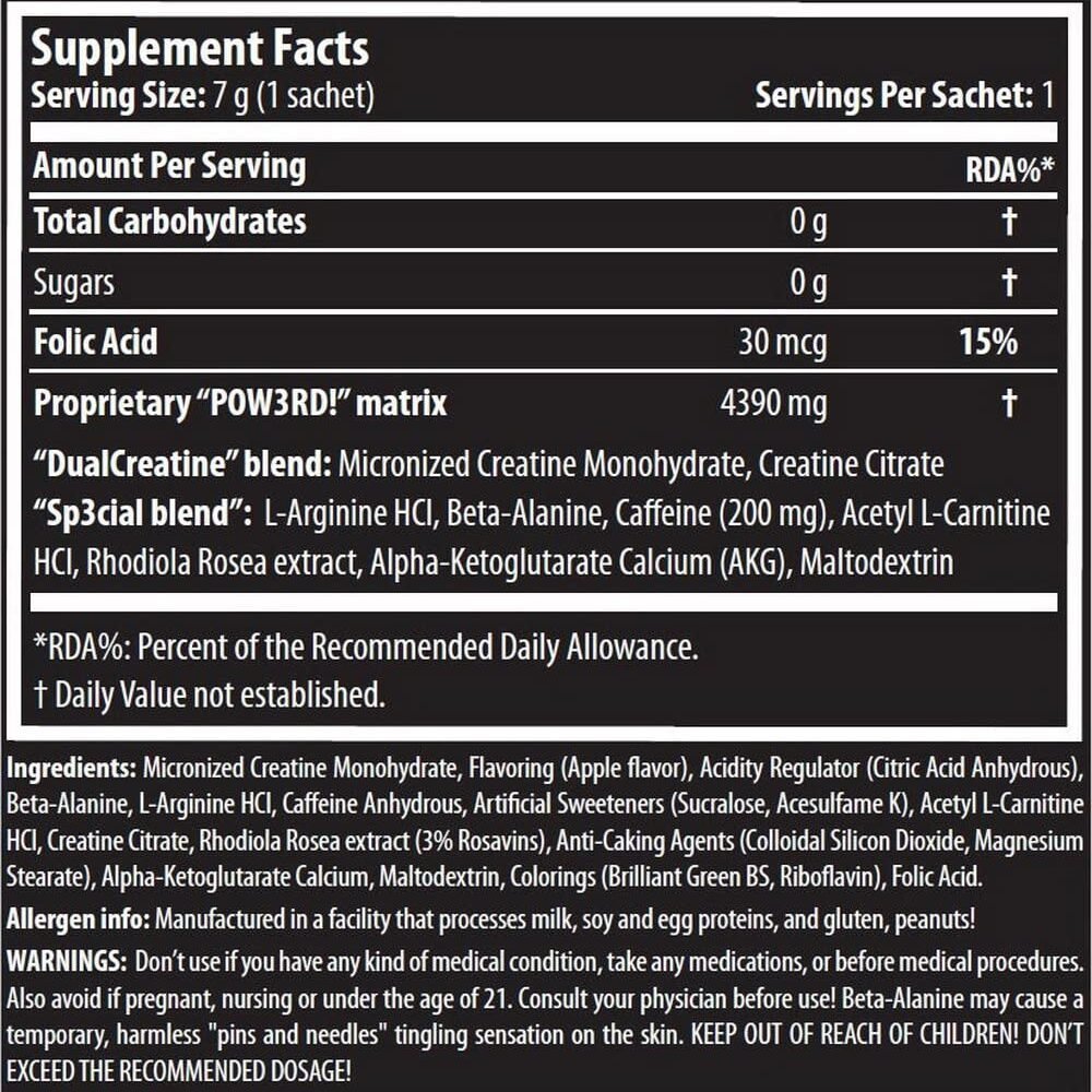 Scitec Nutrition, Pow3rd! 2.0 Pre-workout, 350g, 50 Servings