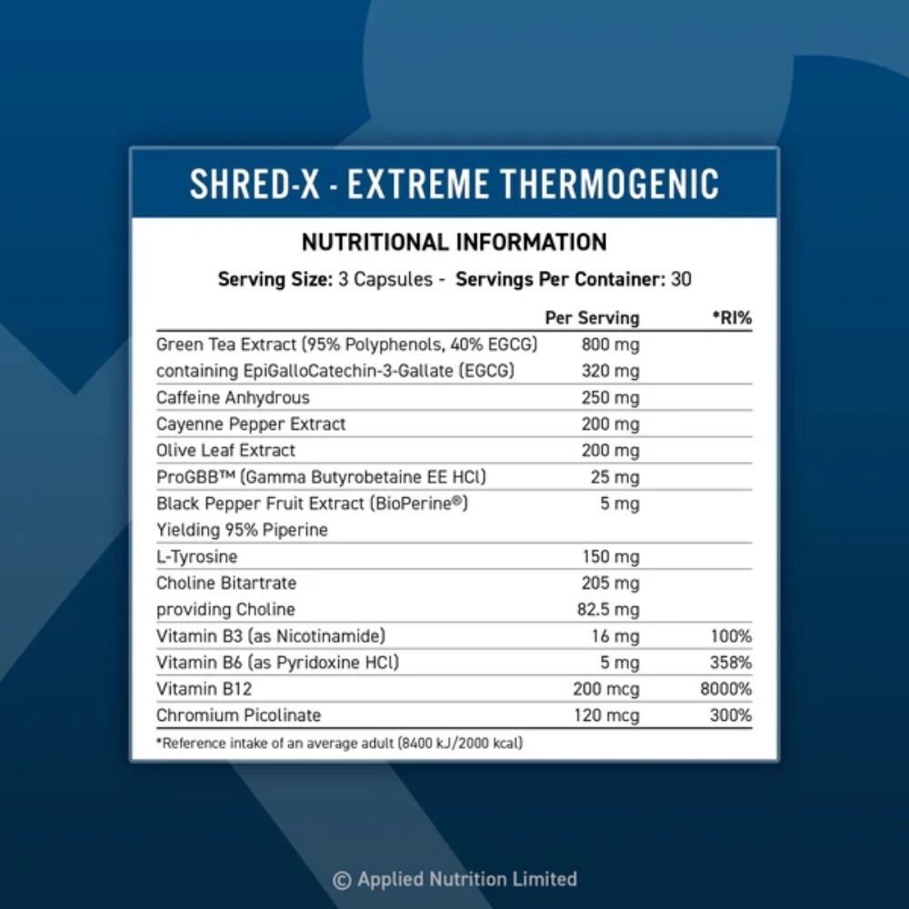 Applied Nutrition, Shred X Extreme Thermogenic, 90 Capsules, 30 Servings