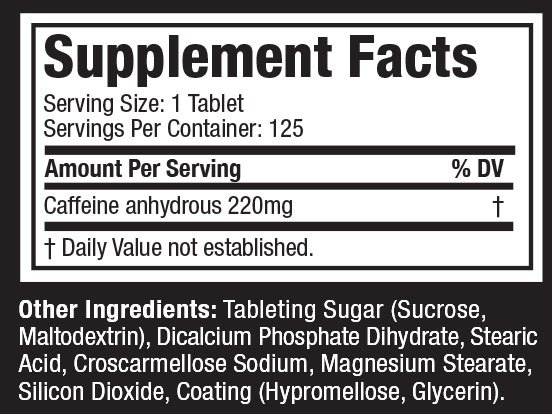 MuscleTech, Platinum 100% CAFFEINE, 125 Tablets, 125 Servings