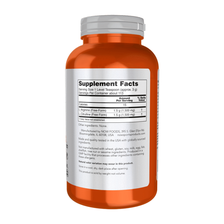 Now Foods, Arginine & Citrulline, 340g, 113 Servings