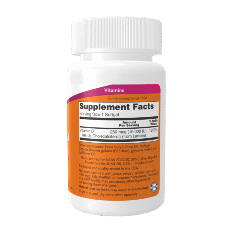 Now Foods, Vitamin D-3, 10,000 IU, 240 Softgels