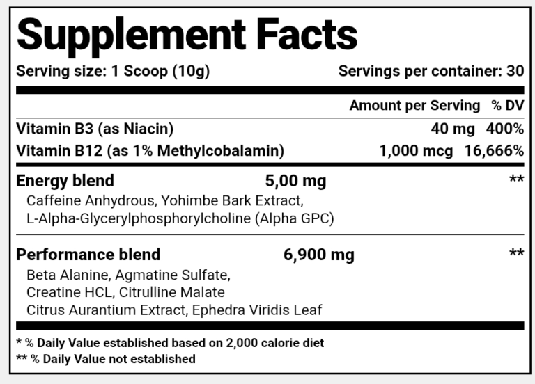 Terror Labz, Maniac, 300g, 30 Servings