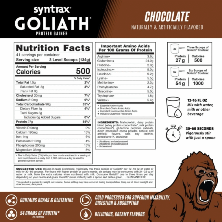 Syntrax, Goliath Protein Gainer, 5.4KG, 41 Servings