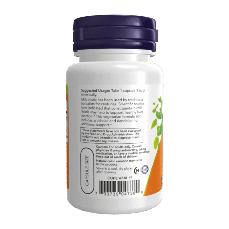 Now Foods Milk Thistle Extract Double Strength 300 mg 50 Veg Capsules - Image 3