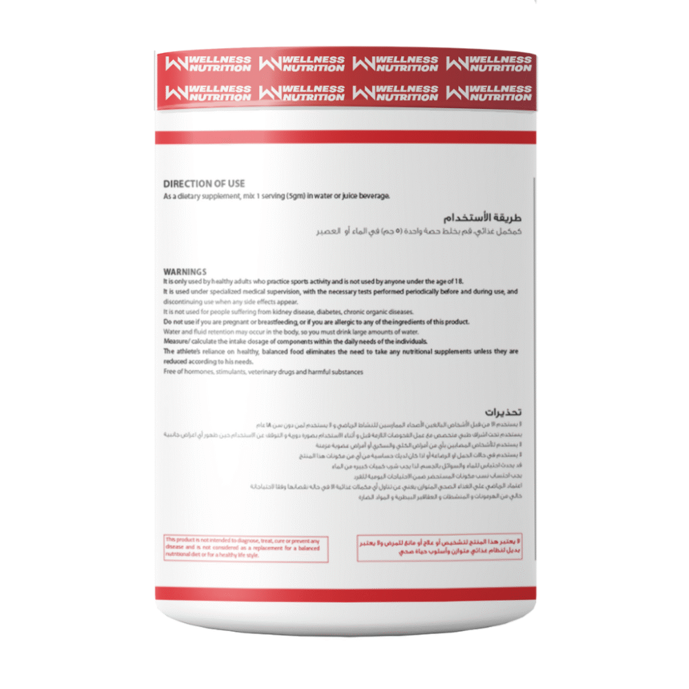 Wellness Nutrition Creatine Monohydrate - Unflavored - 300g - 60Serv - Image 2