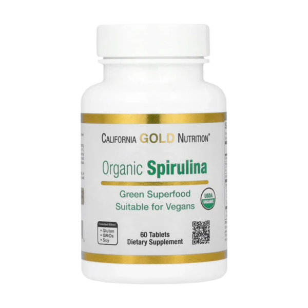 California Gold Nutrition, Organic Spirulina with Phycocyanin, 500Mg, 60 Tablets, 20 Servings