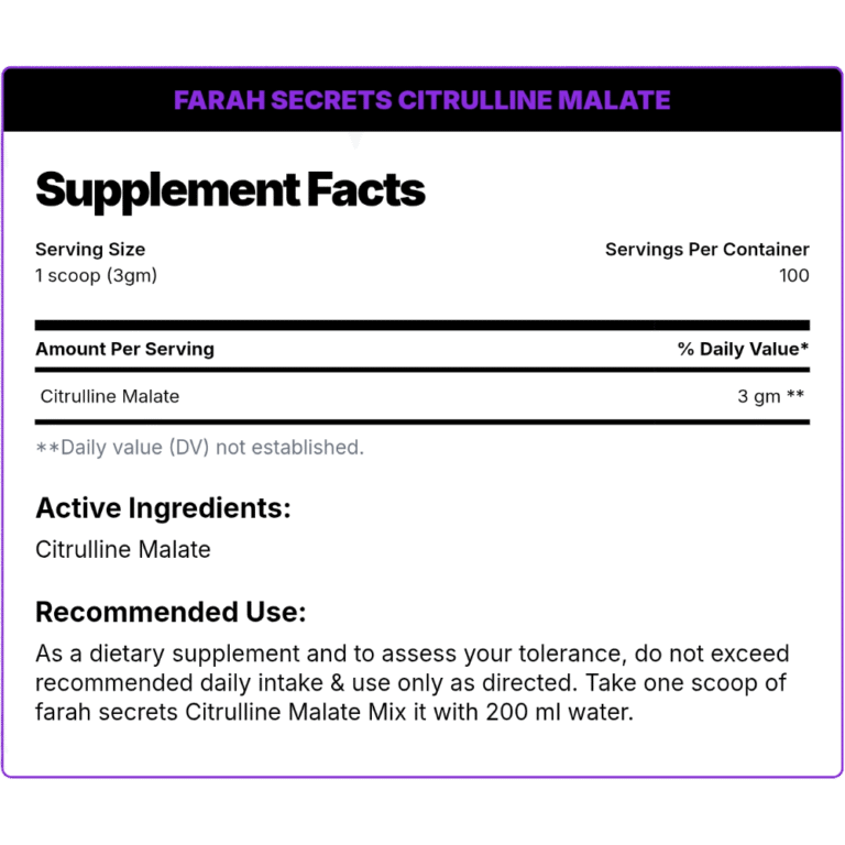 Farah Secret, CITRULLINE MALATE, 300g, 100 Servings