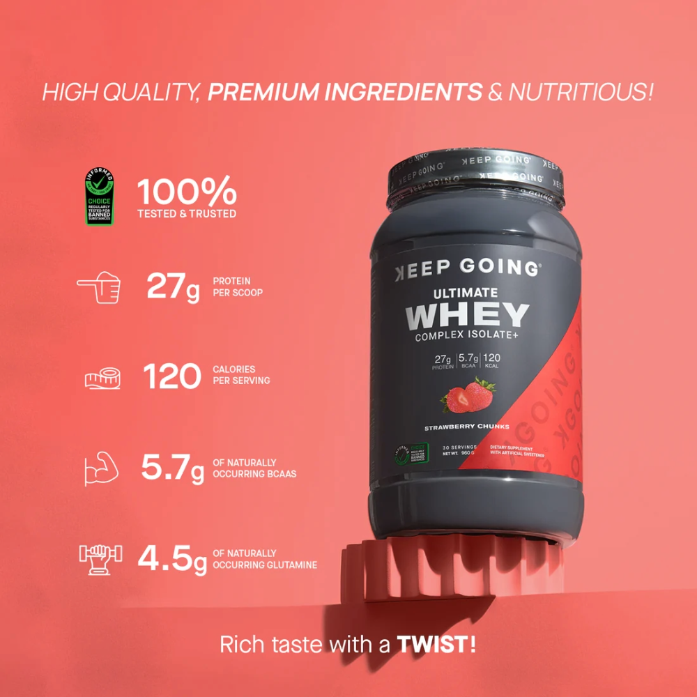 Keep Going, Ultimate Whey Complex Isolate+, 1kg, 30 Servings