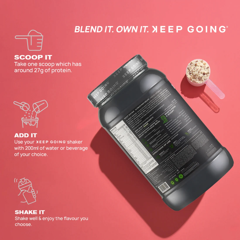 Keep Going, Ultimate Whey Complex Isolate+, 1kg, 30 Servings