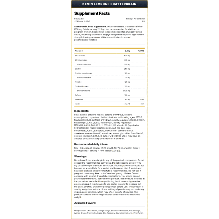 Kevin Levrone, SCATTERBRAIN, 270g, 60 Servings