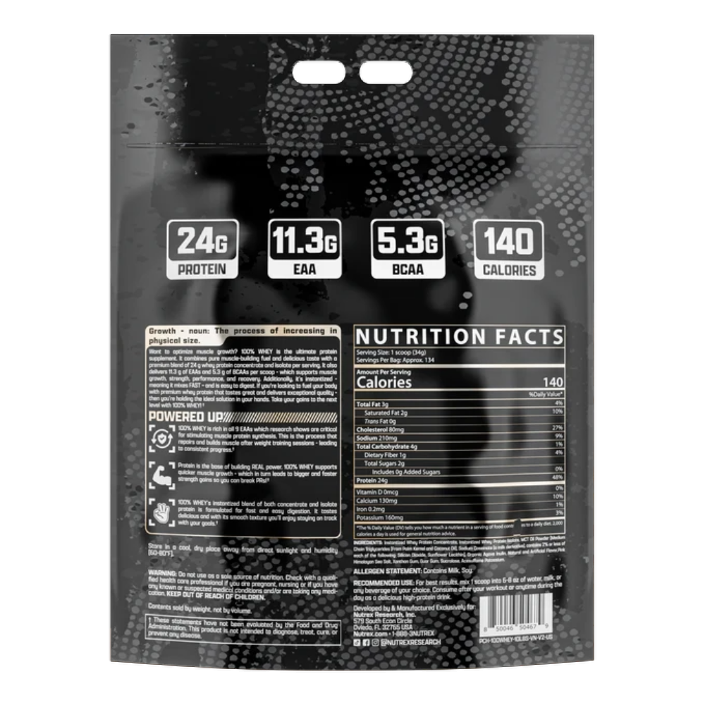 Nutrex Research, 100% Whey Protein, 4.54kg, 134 Servings