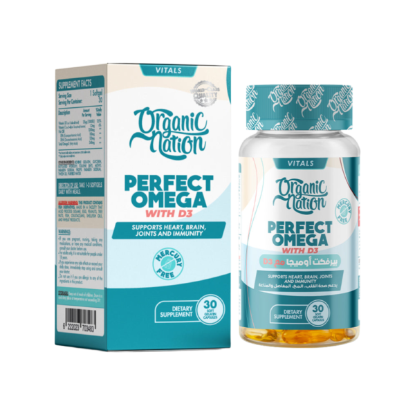 Organic Nation, Perfect Omega-3 With D3, 30 softgel, 30 Servings