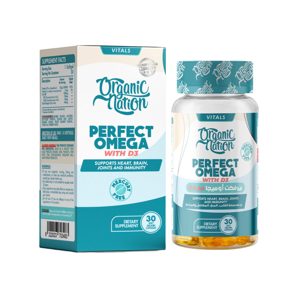 Organic Nation, Perfect Omega-3 With D3, 30 softgel, 30 Servings
