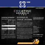 USN, Creatine Anabolic 5000, 900g, 20 Servings
