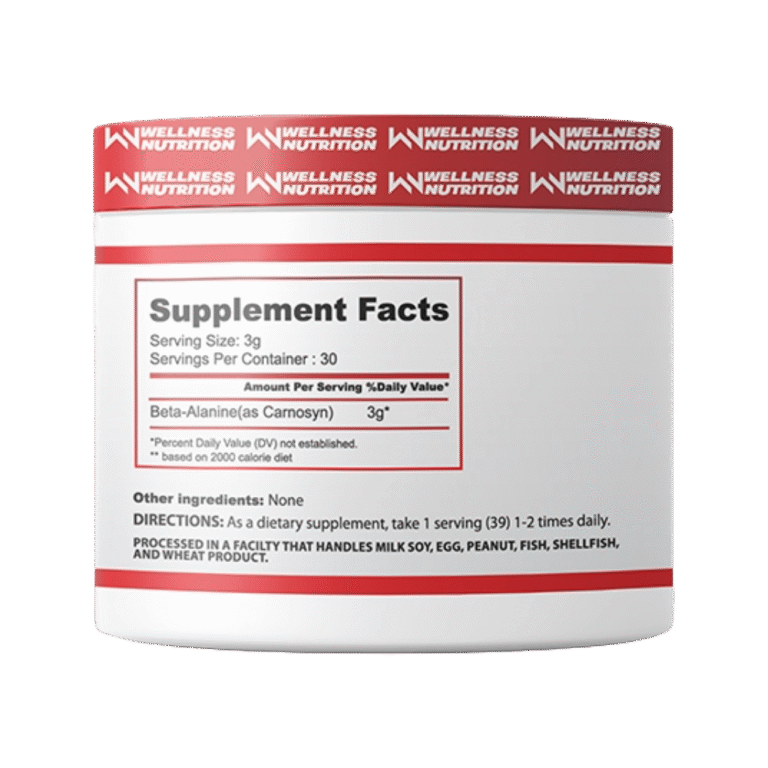 Wellness Nutrition, Beta Alanine, Unflavored, 90g, 30 Servings