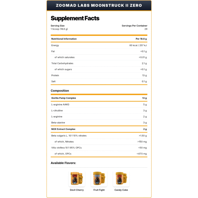 ZooMad Labs, MOONSTRUCK® II Zero, 540g, 29 Servings