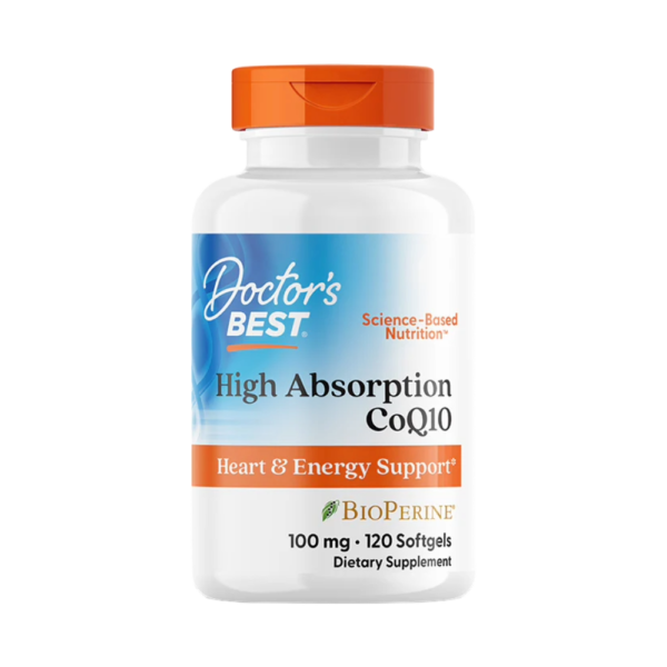 Doctor's Best, High Absorption CoQ10 with BioPerine, 100 mg, 120 Softgels, 120 Servings