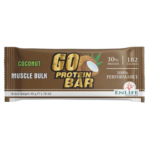 ENLIFE, Go Protein Bar, Muscle Bulk, 50G, Coconut