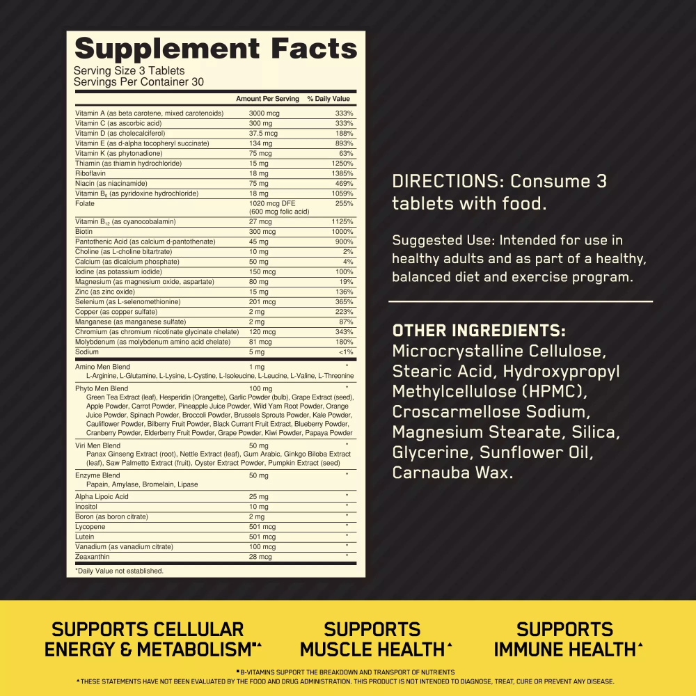 Optimum Nutrition, Opti-Men, 90 Tablet, 30 Servings