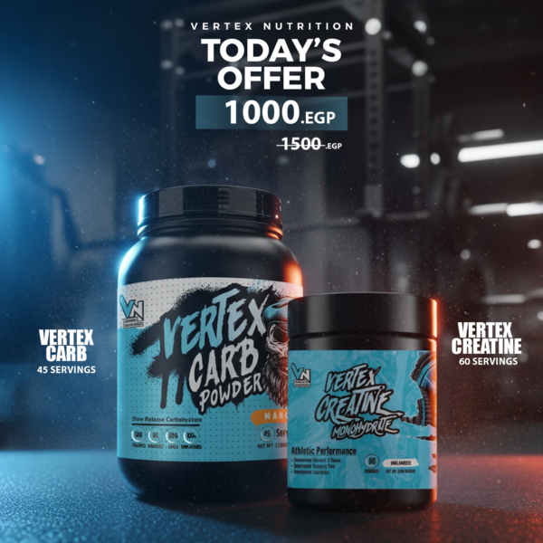 Bundle ( Creatine Monohydrate, 300g, 60 Servings +  Carb Powder, 1.5kg, 45 Servings )