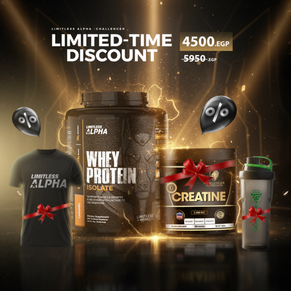 Bundle (  Whey Protein Isolate, 2kg + Creatine Monohydrate, 150g + Shaker + T-Shirt )