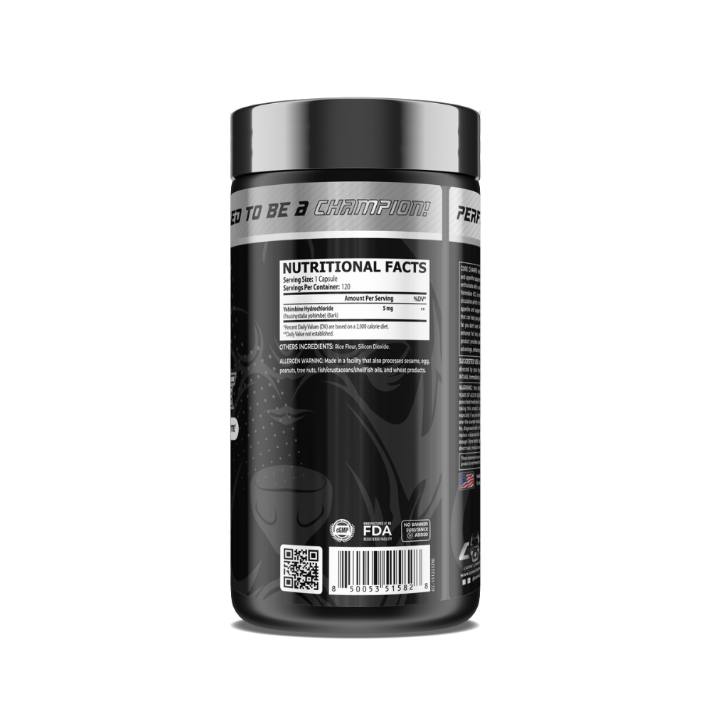 Core Champs, YOHIMBINE HCL, 5mg, 120 Capsules, 120 Servings