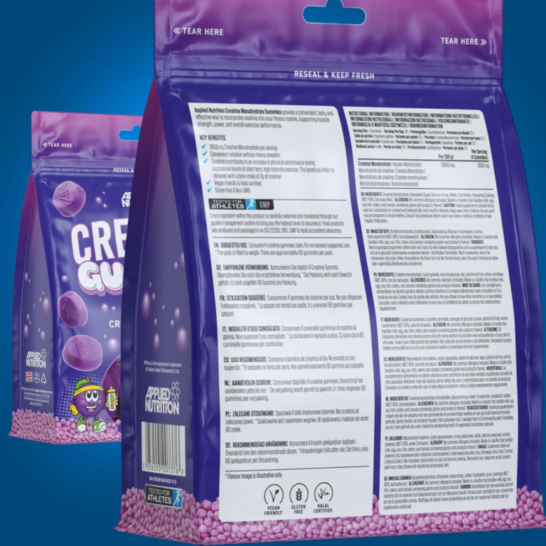 Applied Nutrition, Creatine Gummies 3000mg Creatine Monohydrate, 80 Gummies, 20 Servings