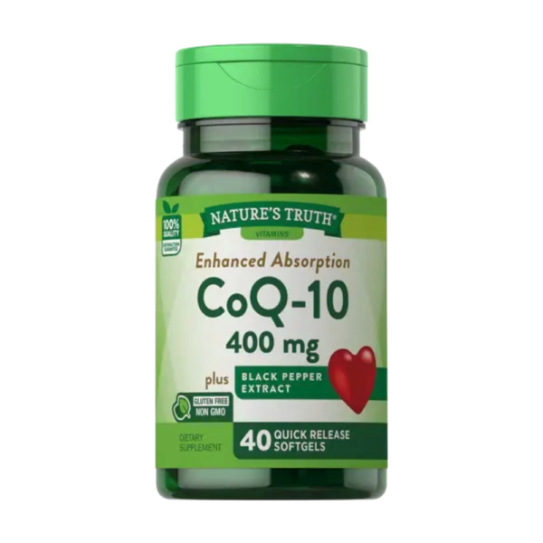 NATURE’S TRUTH, CoQ-10 400 mg Plus Black Pepper Extract, 40 Softgels, 40 Servings