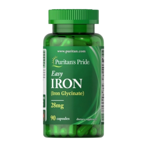 Puritan's Pride, Easy Iron 28 mg (Iron Glycinate), 90 Capsules, 90 Servings