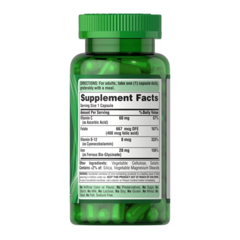 Puritan's Pride, Easy Iron 28 mg (Iron Glycinate), 90 Capsules, 90 Servings