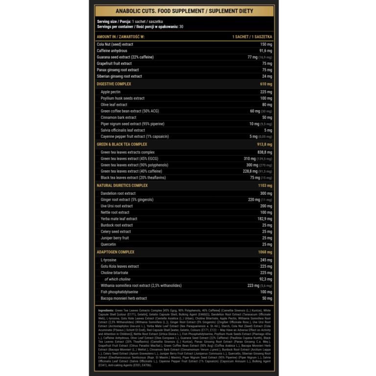 Kevin Levrone, Anabolic Cuts, 30 Sachets, 30 Servings