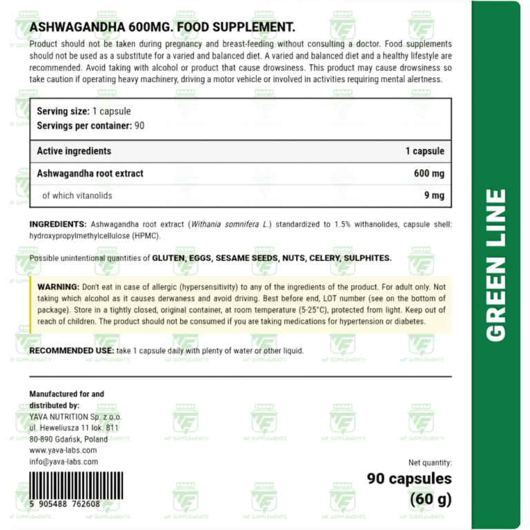 Yava Labs, Ashwagandha 600 mg, 90 Capsules, 90 Servings