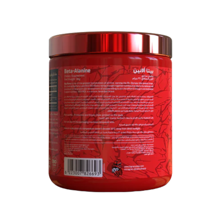 Red Rex, BETA-ALANINE, 96g, 30 Servings back 1 — Back label / ملصق التغذية