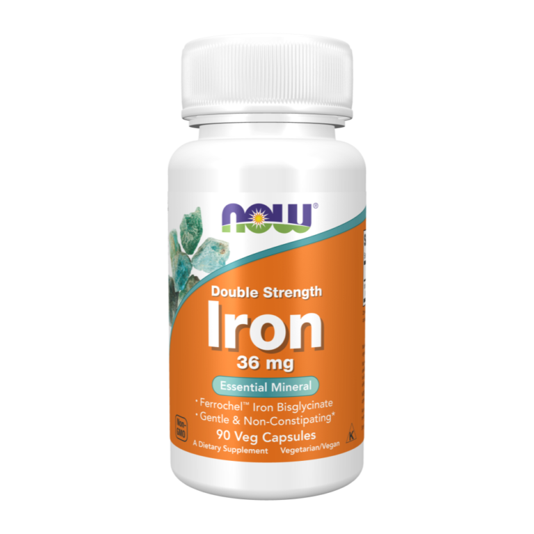 NOW Foods, Iron 36 mg, 90 Veg Capsules, 90 Servings