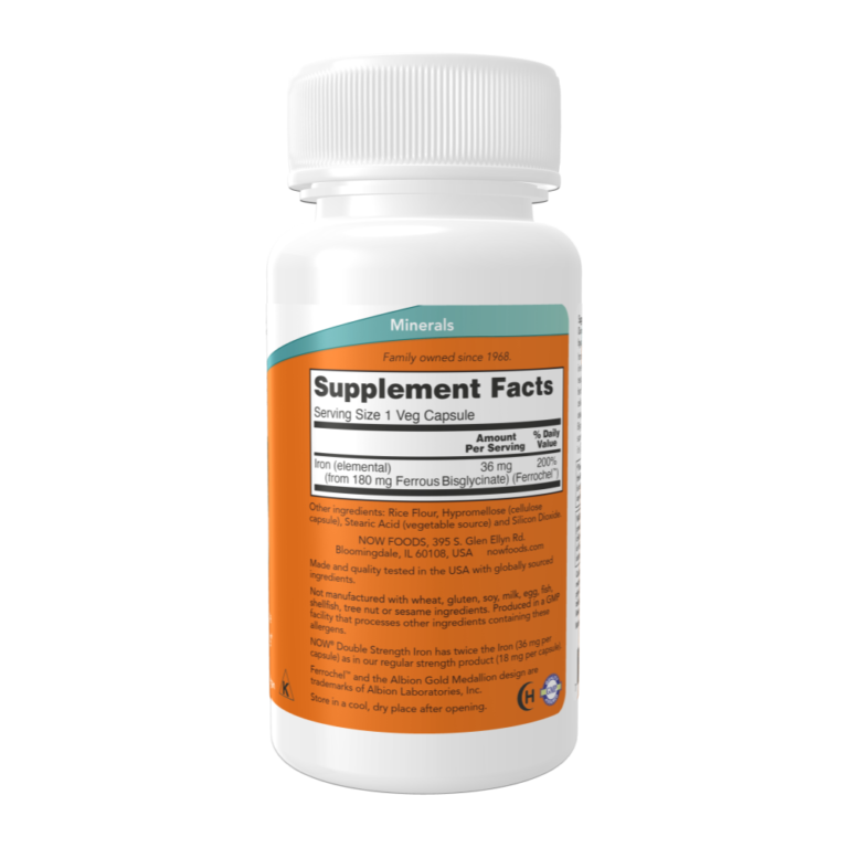 NOW Foods, Iron 36 mg, 90 Veg Capsules, 90 Servings